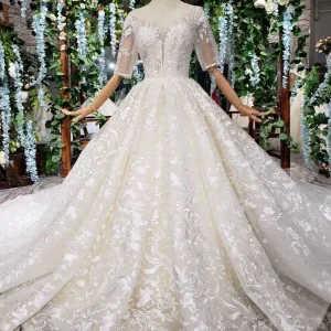 Wedding Dresses import placeholder for lace half sleeves ball gown wedding dres 160219936