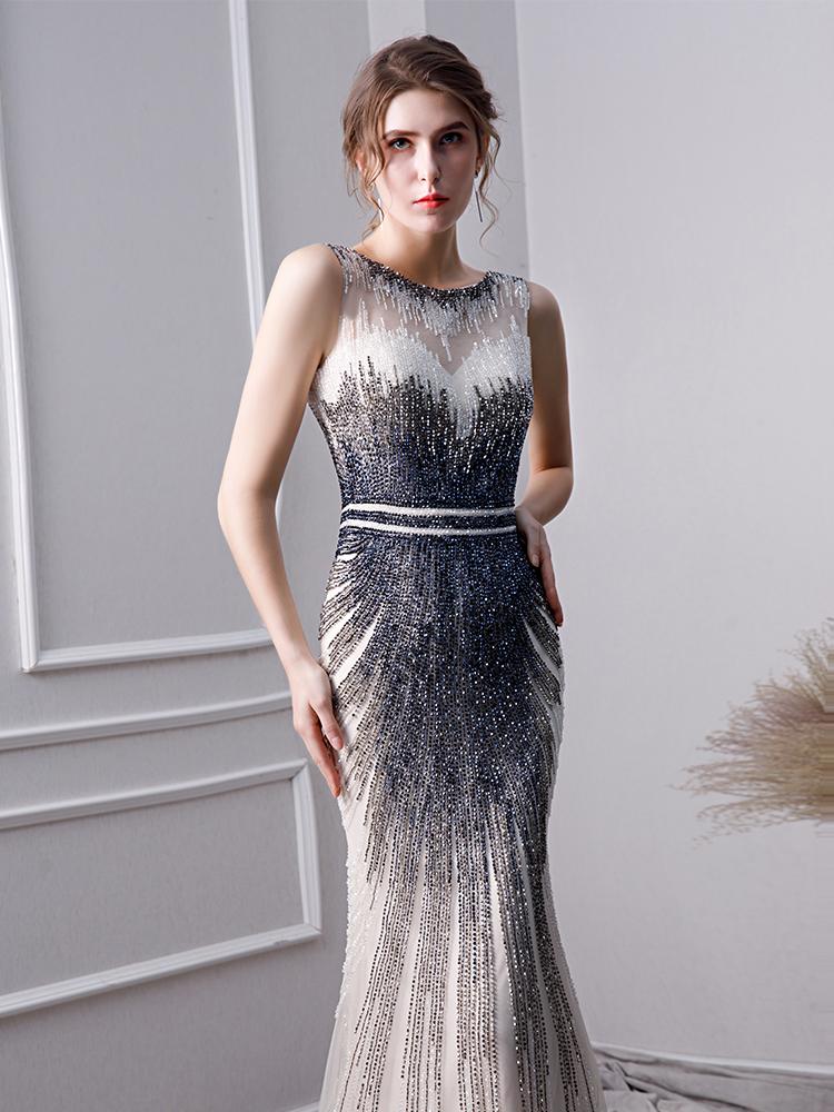 elegant mermaid long tulle beading prom dresses dml24 elegant mermaid long tulle beading prom dresses dml24
